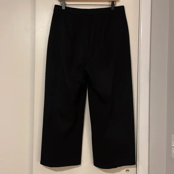 Black Eileen Fisher Organic Cotton Ponte Wide-Leg Pant, Medium (24” inseam) - Picture 7 of 8